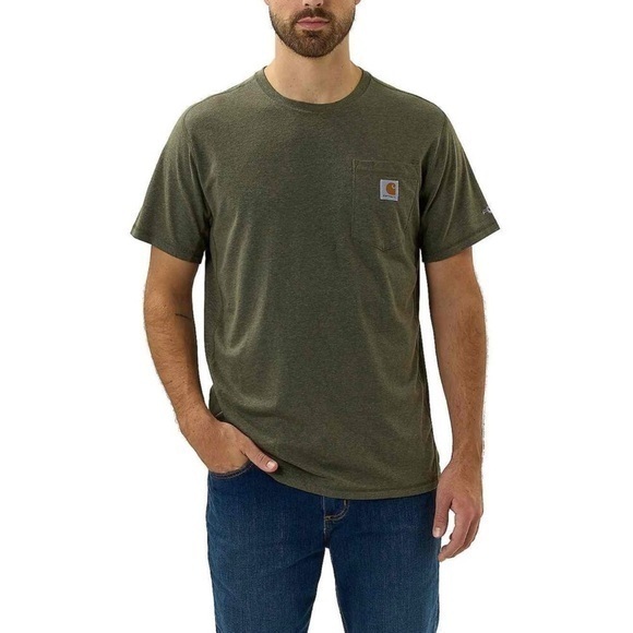 Carhartt Men's Original Fit Short Sleeve Tee Shirt Green Size large - Picture 1 of 6